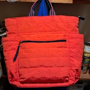 Red Quilted Insulated Backpack